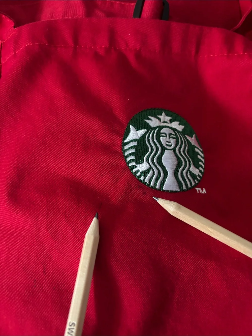 Starbucks Red Double-Pocket Cotton Apron with Logo Holiday